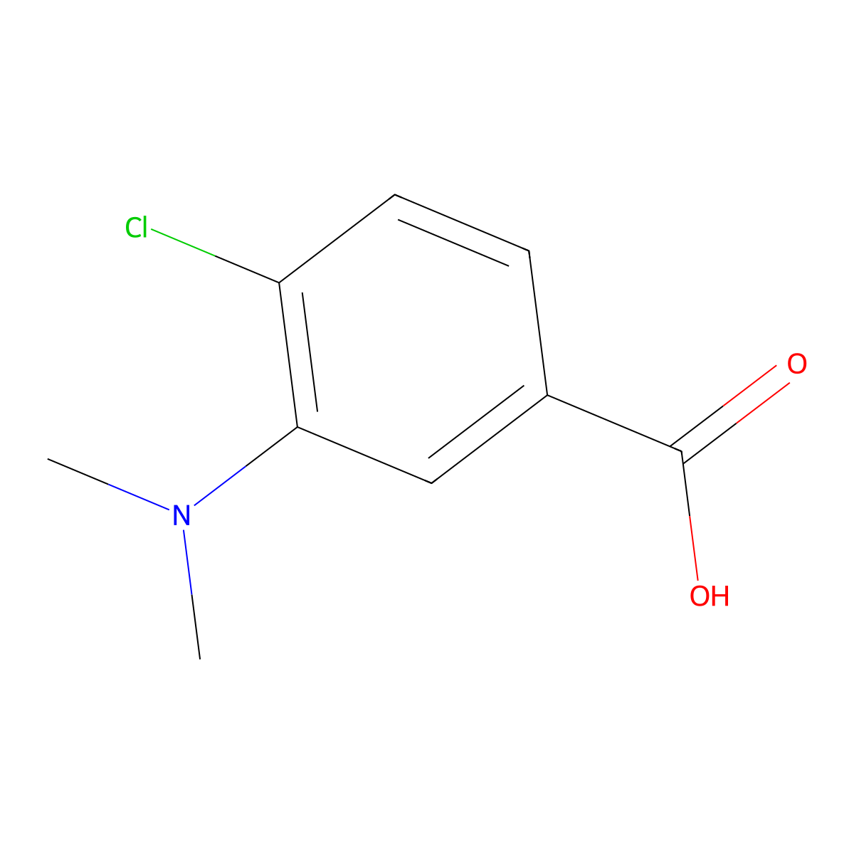 4-Chloro-3-(dimethylamino)benzoic acid molecular structure, CAS 57489-56-2