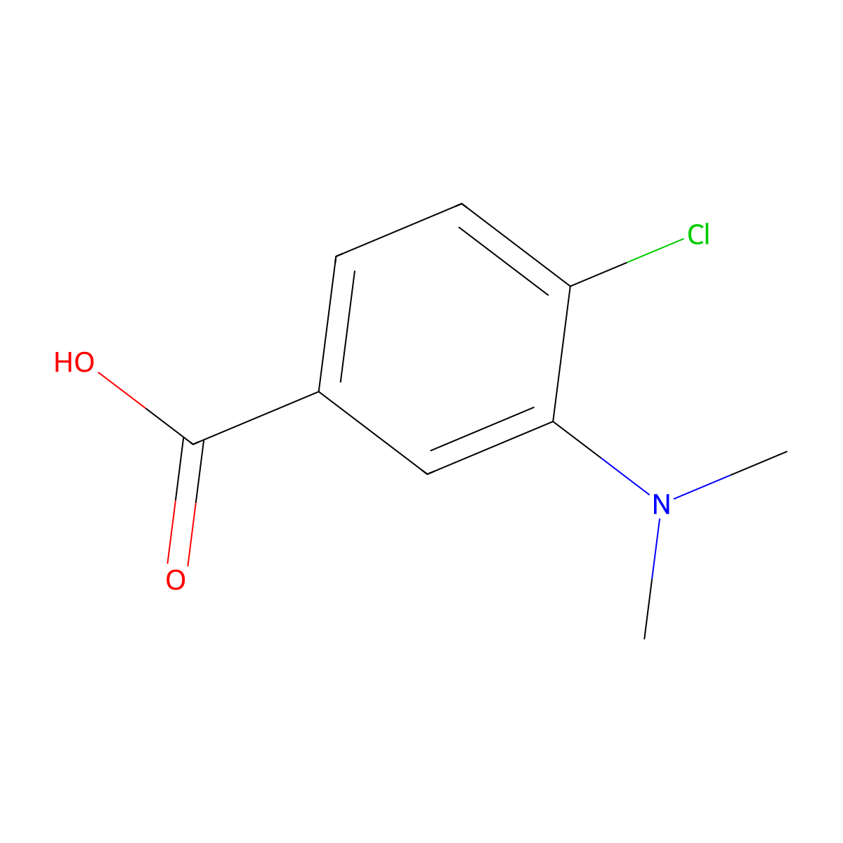 4-Chloro-3-(dimethylamino)benzoic acid molecular structure, CAS 57489-56-2