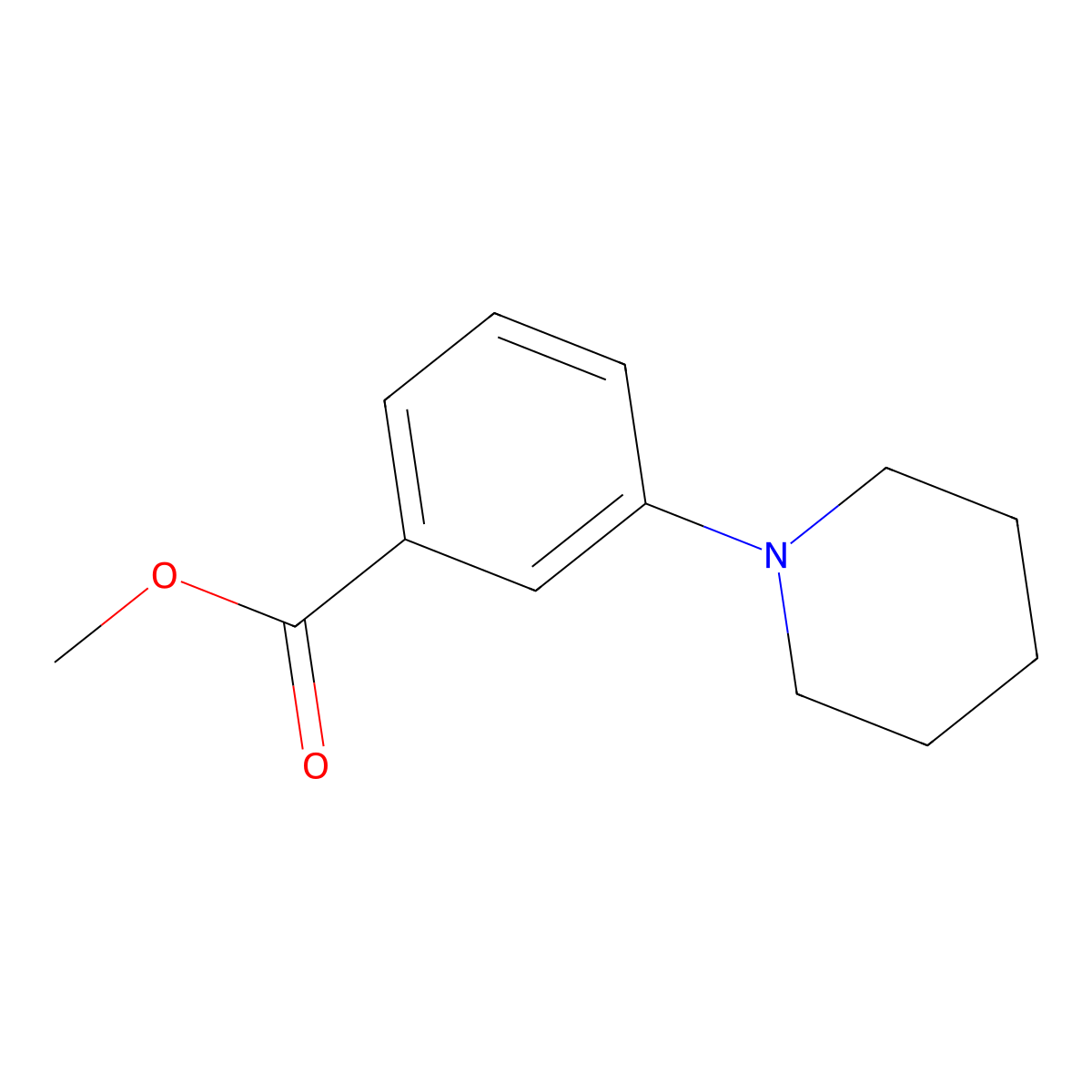 Methyl 3-(piperidin-1-yl)benzoate molecular structure, CAS 57489-59-5