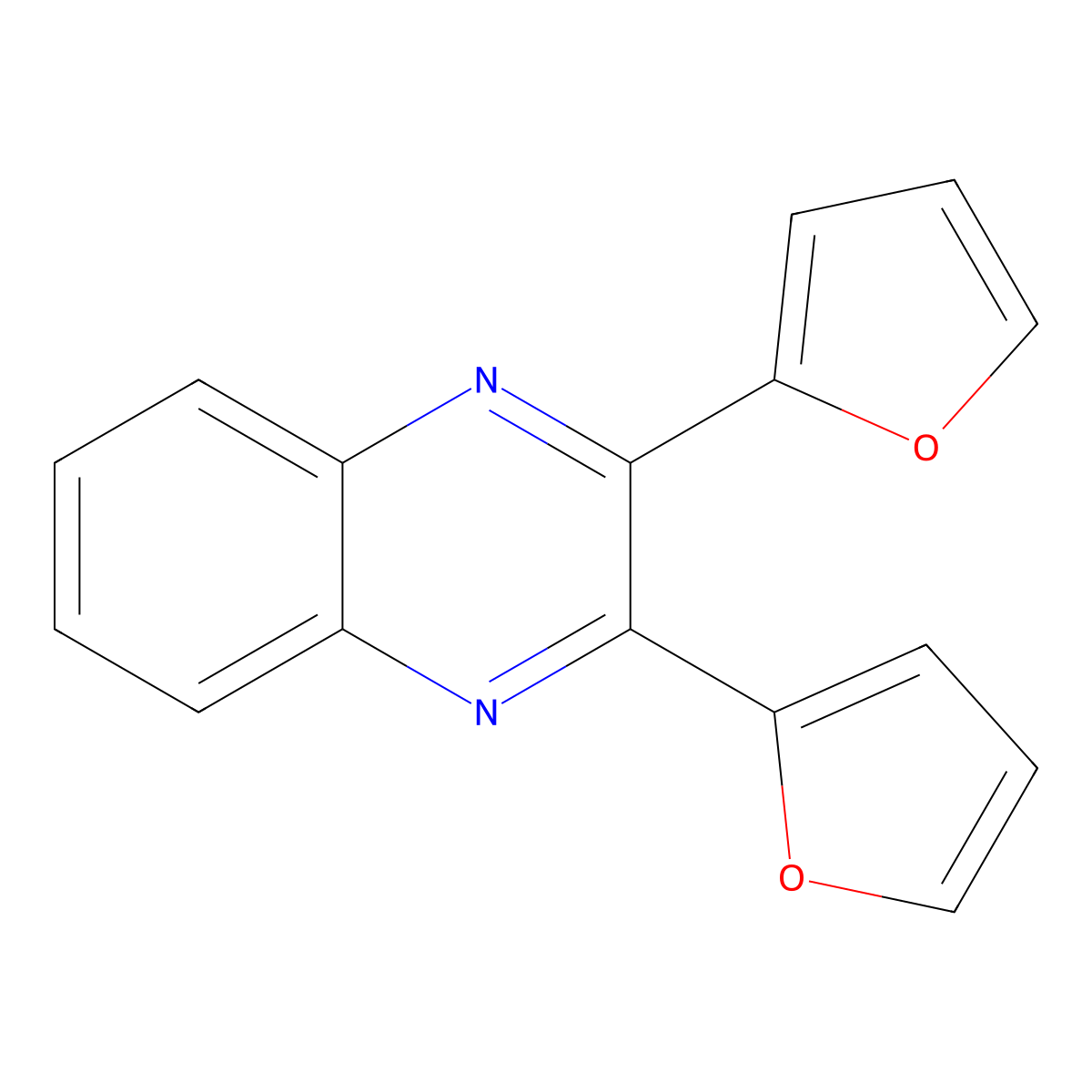 2,3-Di(2-furyl)quinoxaline molecular structure, CAS 57490-73-0
