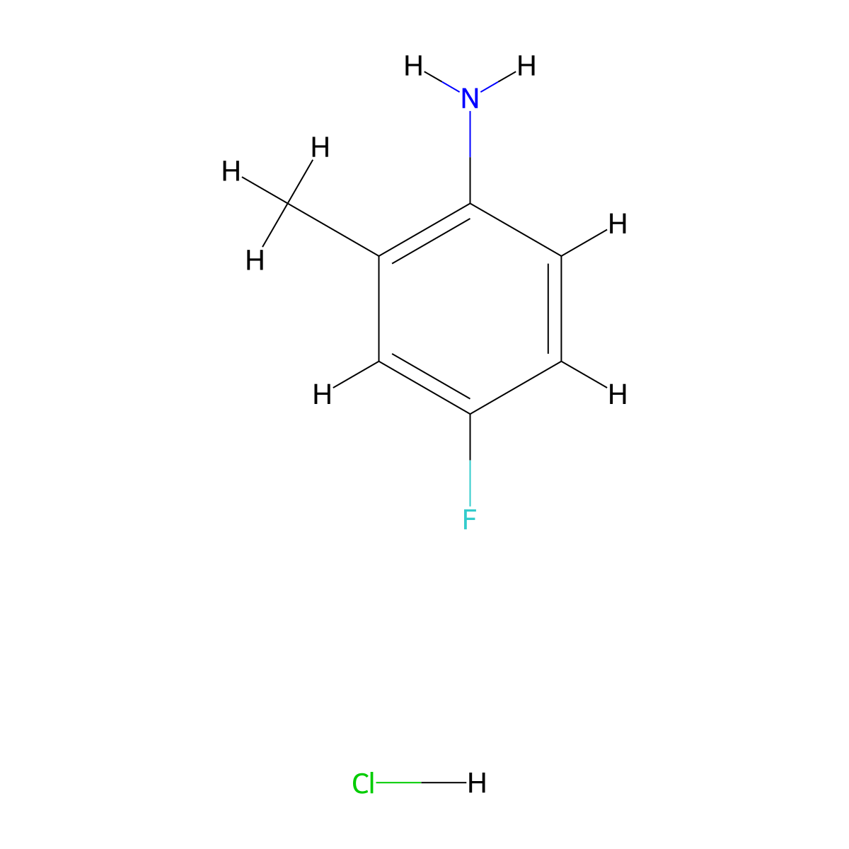 4-Fluoro-2-methylaniline hydrochloride molecular structure, CAS 57491-46-0