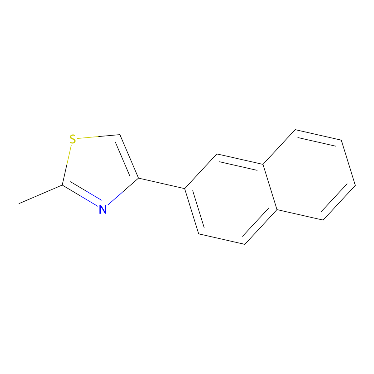 2-Methyl-4-(2-naphthyl)-1,3-thiazole molecular structure, CAS 57493-25-1