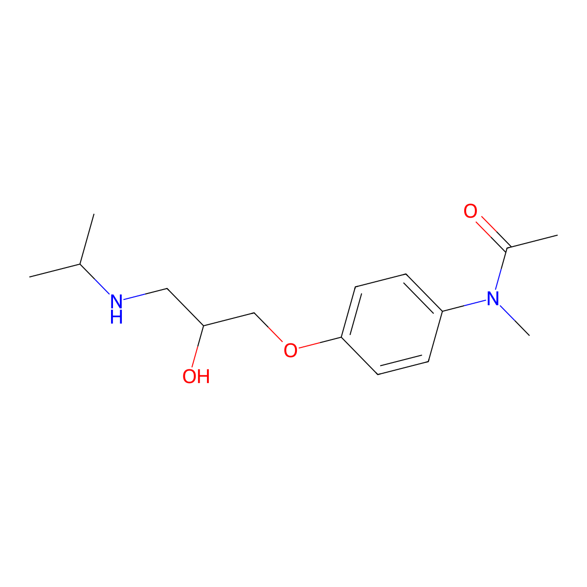 Acetamide, N-(4-(2-hydroxy-3-((1-methylethyl)amino)propoxy)phenyl)-N-methyl- molecular structure, CAS 57494-85-6