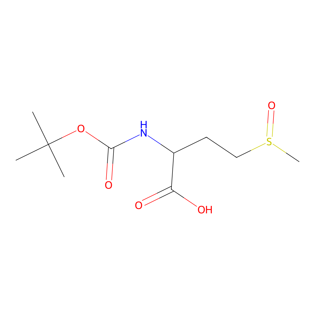 2-((Tert-butoxycarbonyl)amino)-4-(methylsulfinyl)butanoic acid molecular structure, CAS 57496-45-4