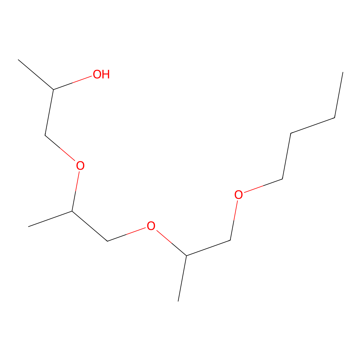 2-Propanol, 1-(2-(2-butoxy-1-methylethoxy)-1-methylethoxy)- molecular structure, CAS 57499-93-1