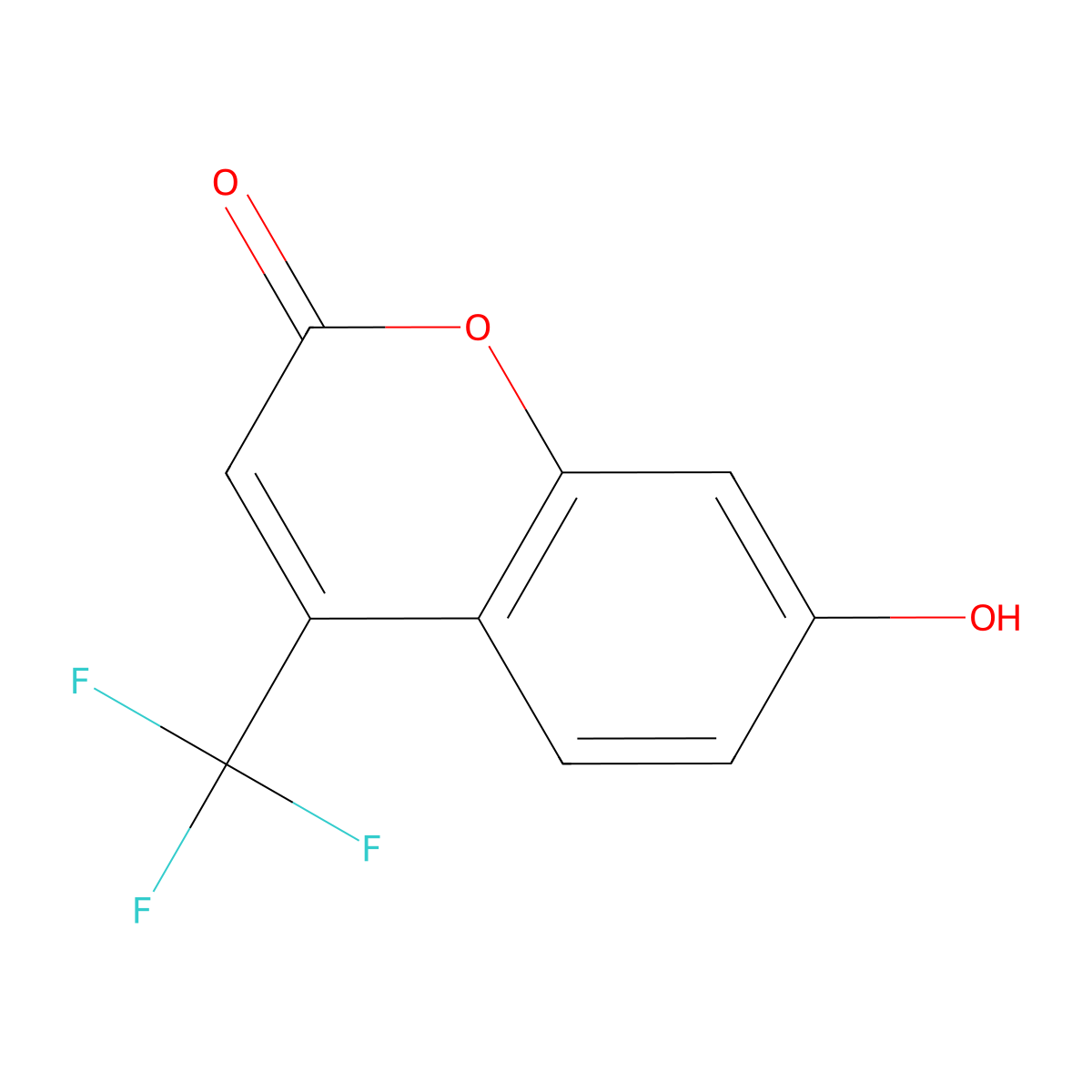 7-Hydroxy-4-trifluoromethylcoumarin molecular structure, CAS 575-03-1