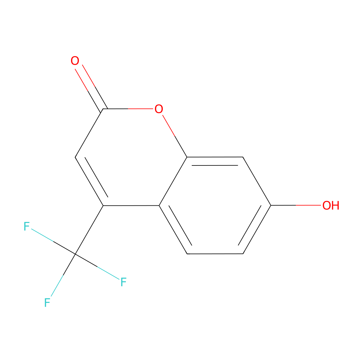 7-Hydroxy-4-trifluoromethylcoumarin molecular structure, CAS 575-03-1