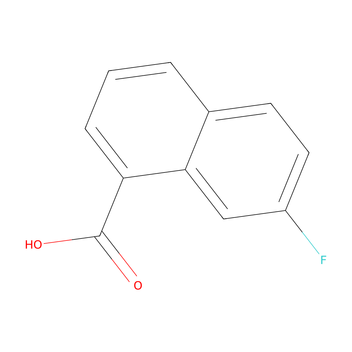 7-Fluoronaphthalene-1-carboxylic acid molecular structure, CAS 575-06-4