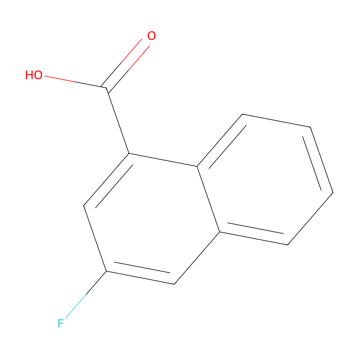 3-Fluoronaphthalene-1-carboxylic acid molecular structure, CAS 575-07-5
