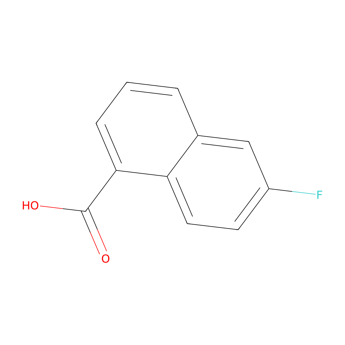 6-Fluoronaphthalene-1-carboxylic acid molecular structure, CAS 575-08-6
