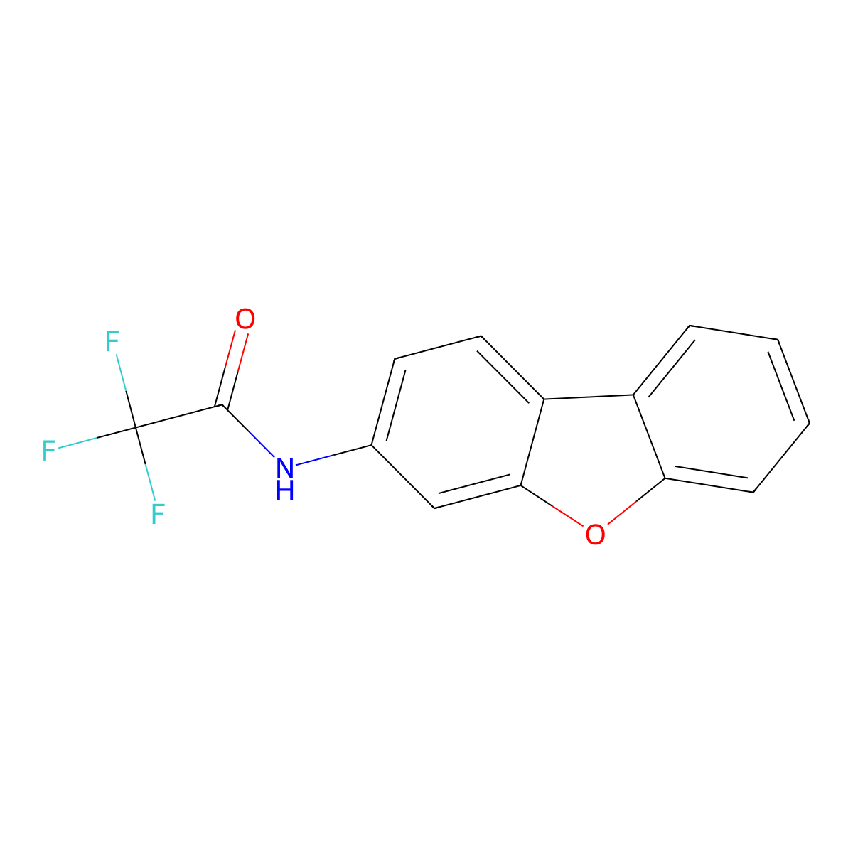 N-3-Dibenzofuranyl-2,2,2-trifluoroacetamide molecular structure, CAS 575-31-5