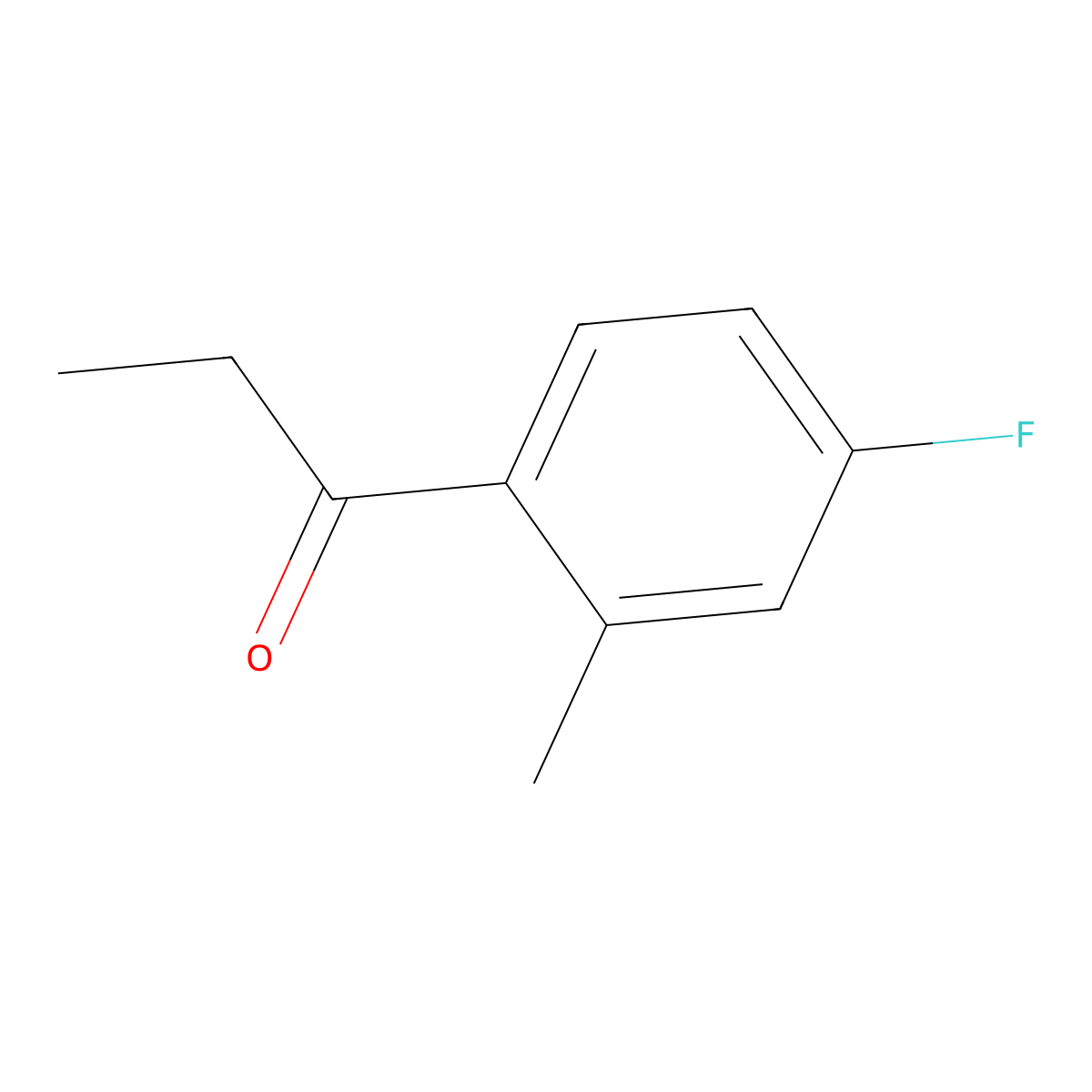 1-Propanone, 1-(4-fluoro-2-methylphenyl)- molecular structure, CAS 575-68-8