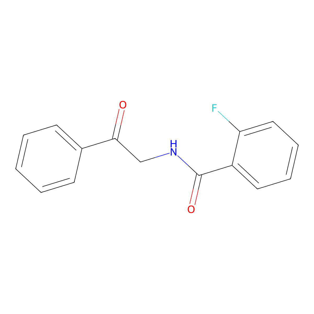 2-fluoro-N-phenacylbenzamide molecular structure, CAS 575-77-9