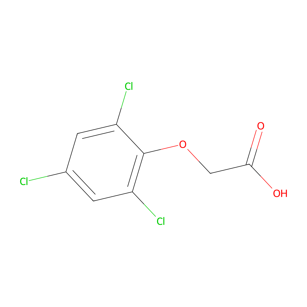 2,4,6-Trichlorophenoxyacetic acid molecular structure, CAS 575-89-3