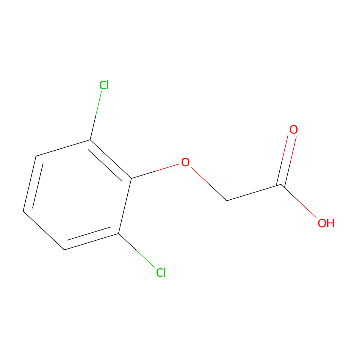 2,6-Dichlorophenoxyacetic acid molecular structure, CAS 575-90-6
