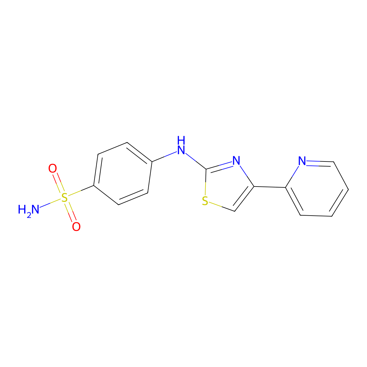 4-[(4-Pyridin-2-yl-1,3-thiazol-2-yl)amino]benzenesulfonamide molecular structure, CAS 5750-00-5