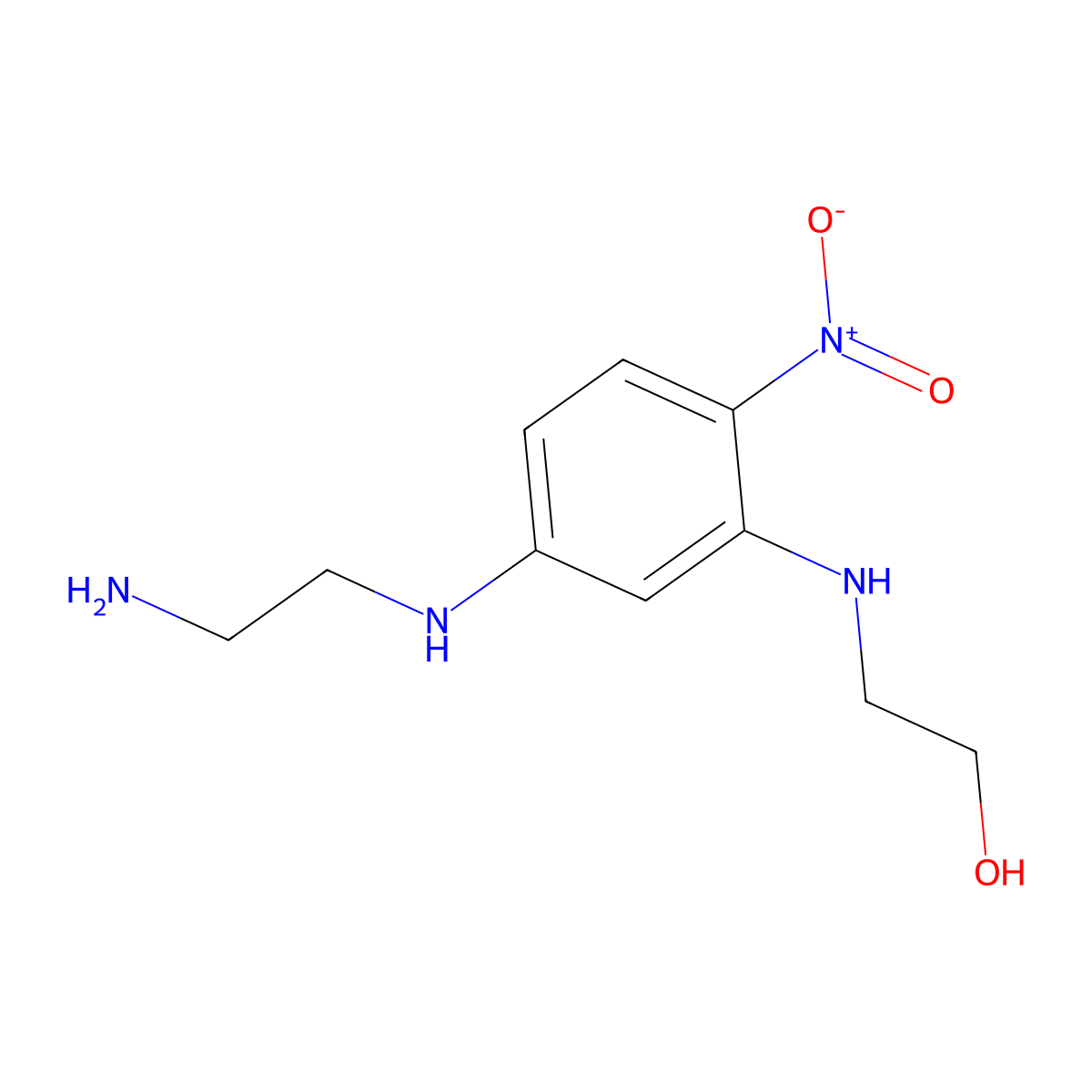 2-[5-(2-Aminoethylamino)-2-nitroanilino]ethanol molecular structure, CAS 5750-80-1