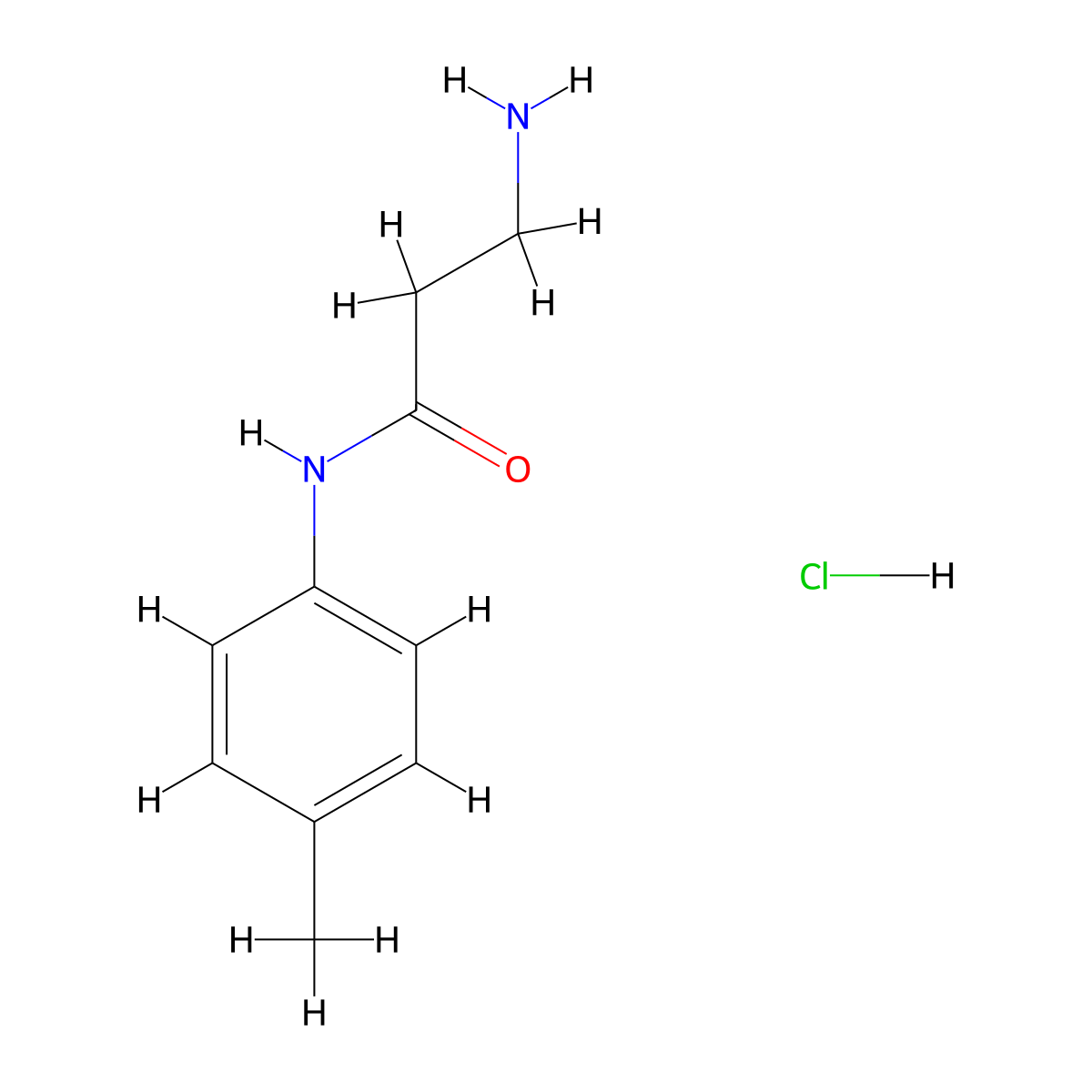 3-Amino-N-(4-methylphenyl)propanamide hydrochloride molecular structure, CAS 57500-80-8