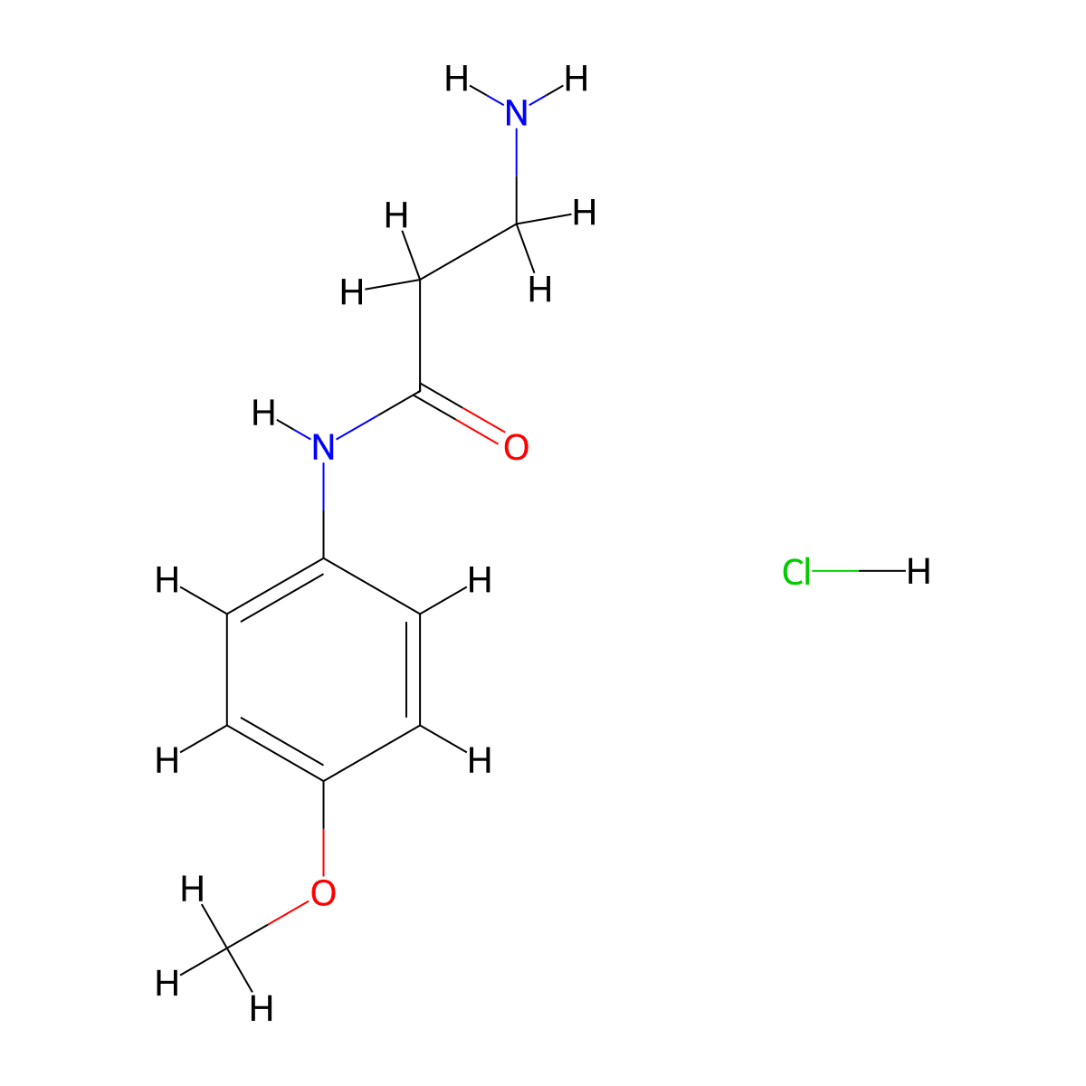 3-Amino-N-(4-methoxyphenyl)propanamide hydrochloride molecular structure, CAS 57500-81-9