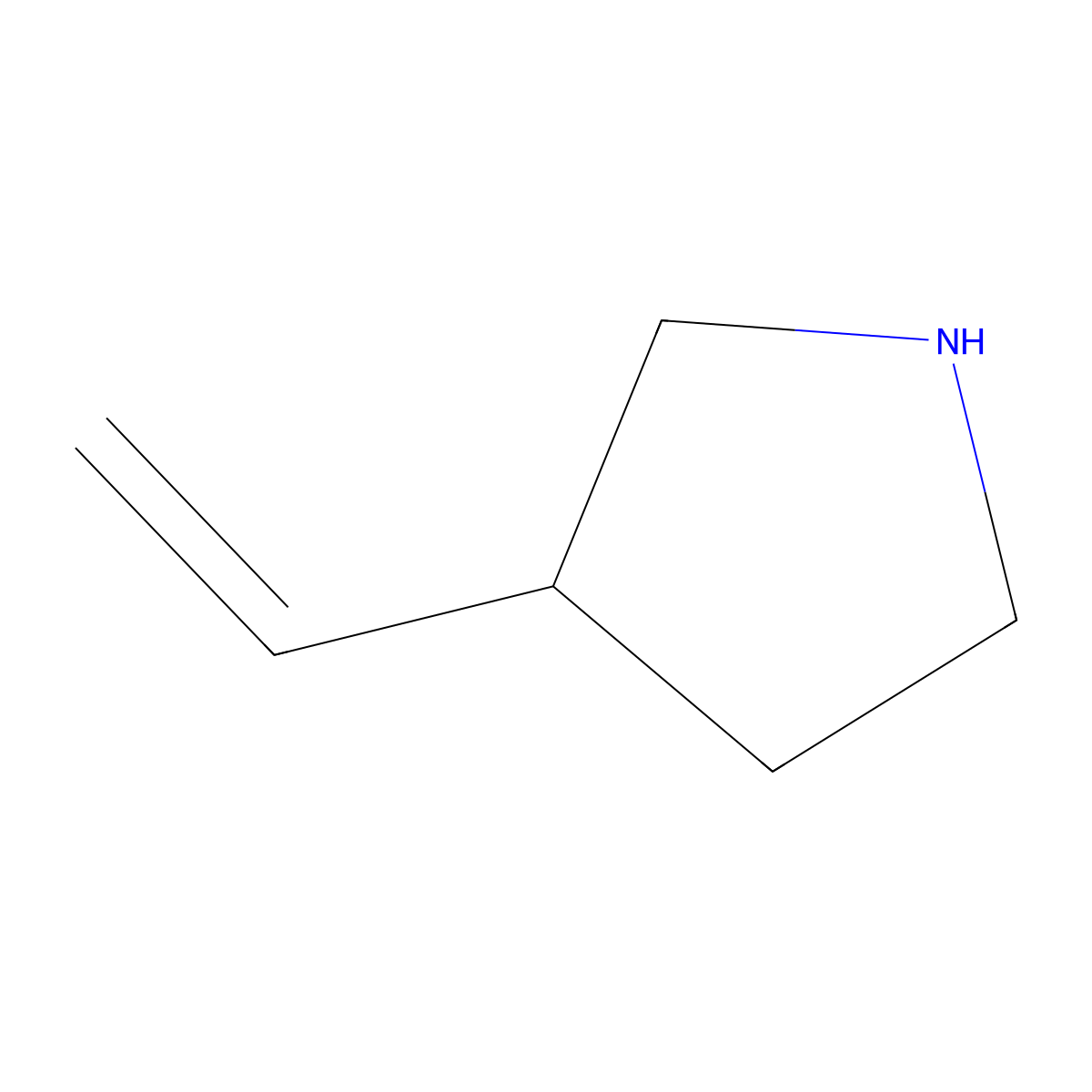 3-Vinylpyrrolidine molecular structure, CAS 57502-47-3
