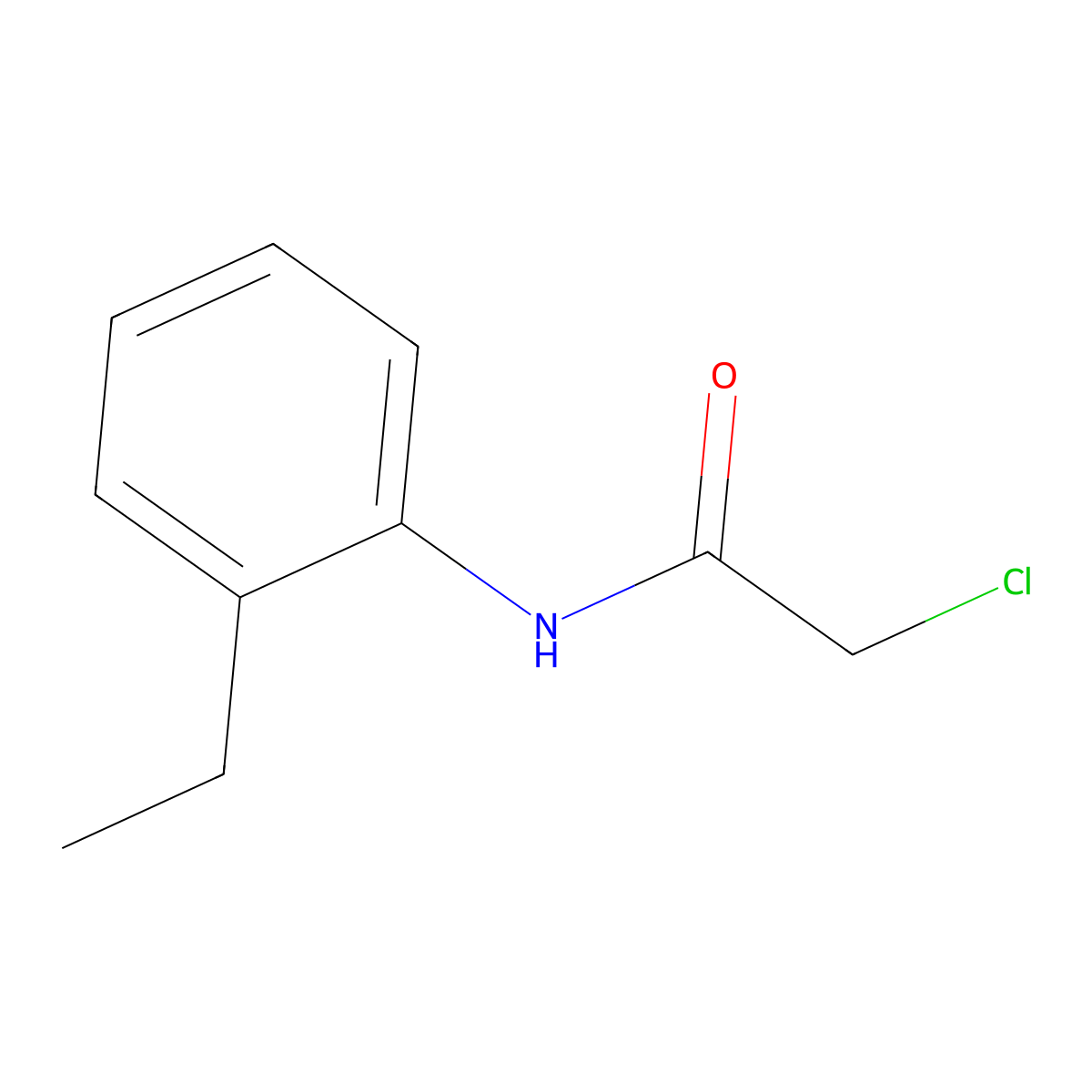 2-chloro-N-(2-ethylphenyl)acetamide molecular structure, CAS 57503-02-3