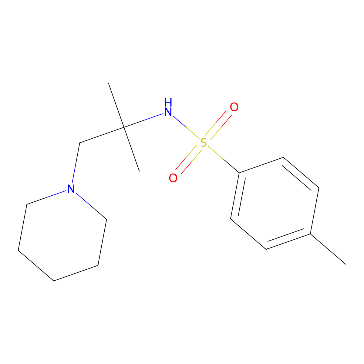 N-(1,1-Dimethyl-2-piperidin-1-yl-ethyl)-4-methyl-benzenesulfonamide molecular structure, CAS 5751-29-1