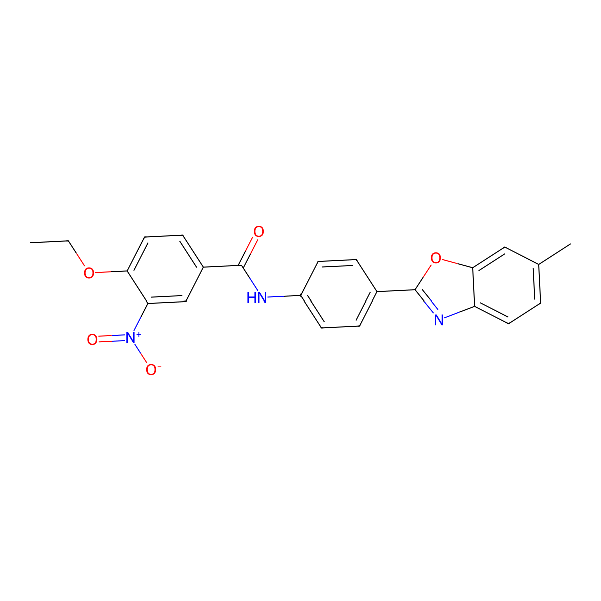 4-ethoxy-N-[4-(6-methyl-1,3-benzoxazol-2-yl)phenyl]-3-nitrobenzamide molecular structure, CAS 5751-37-1