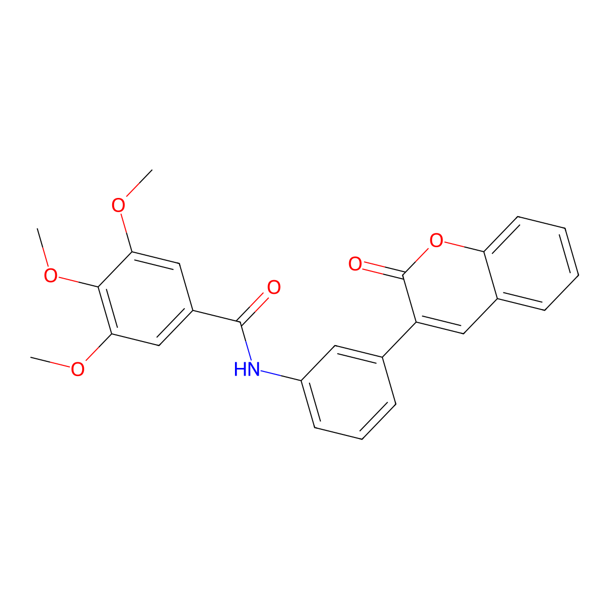 3,4,5-trimethoxy-N-[3-(2-oxochromen-3-yl)phenyl]benzamide molecular structure, CAS 5751-55-3
