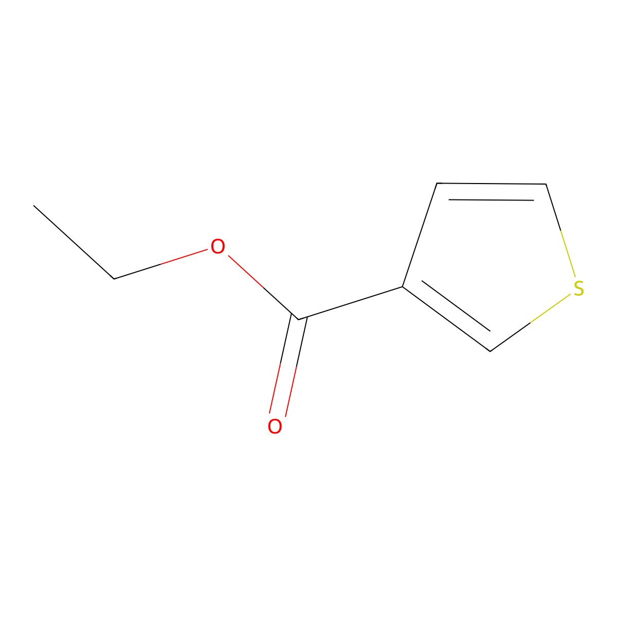 3-Thiophenecarboxylic acid, ethyl ester molecular structure, CAS 5751-80-4