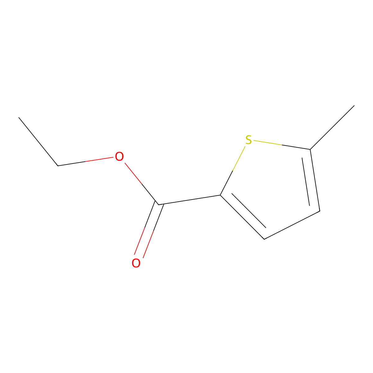 Ethyl 5-methyl-2-thiophenecarboxylate molecular structure, CAS 5751-81-5