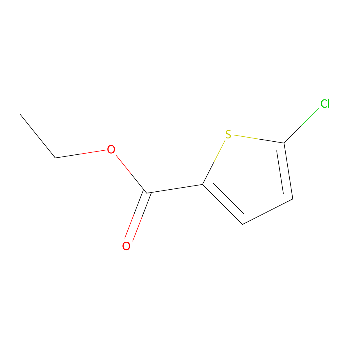 Ethyl 5-chlorothiophene-2-carboxylate molecular structure, CAS 5751-82-6