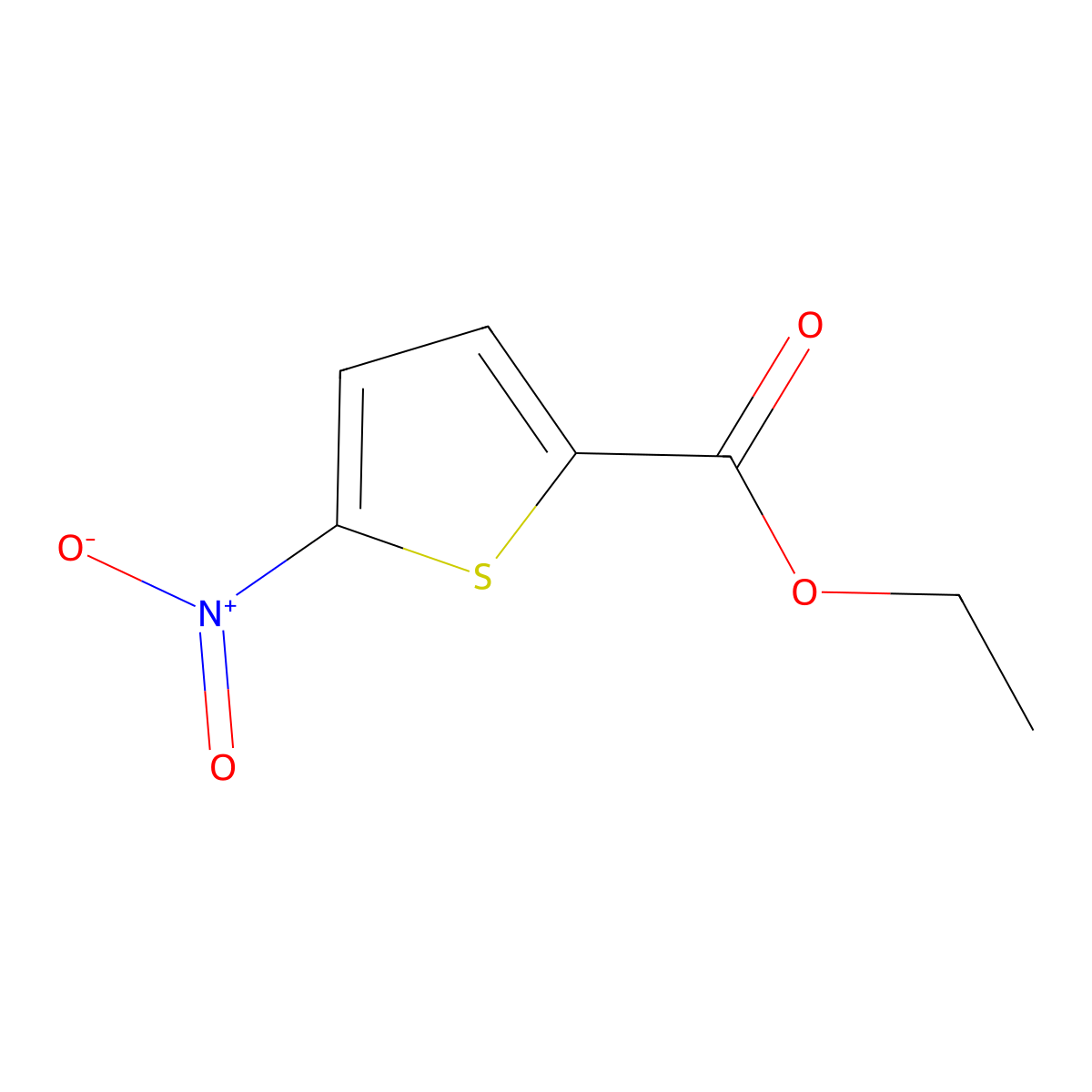 Ethyl 5-nitrothiophene-2-carboxylate molecular structure, CAS 5751-84-8