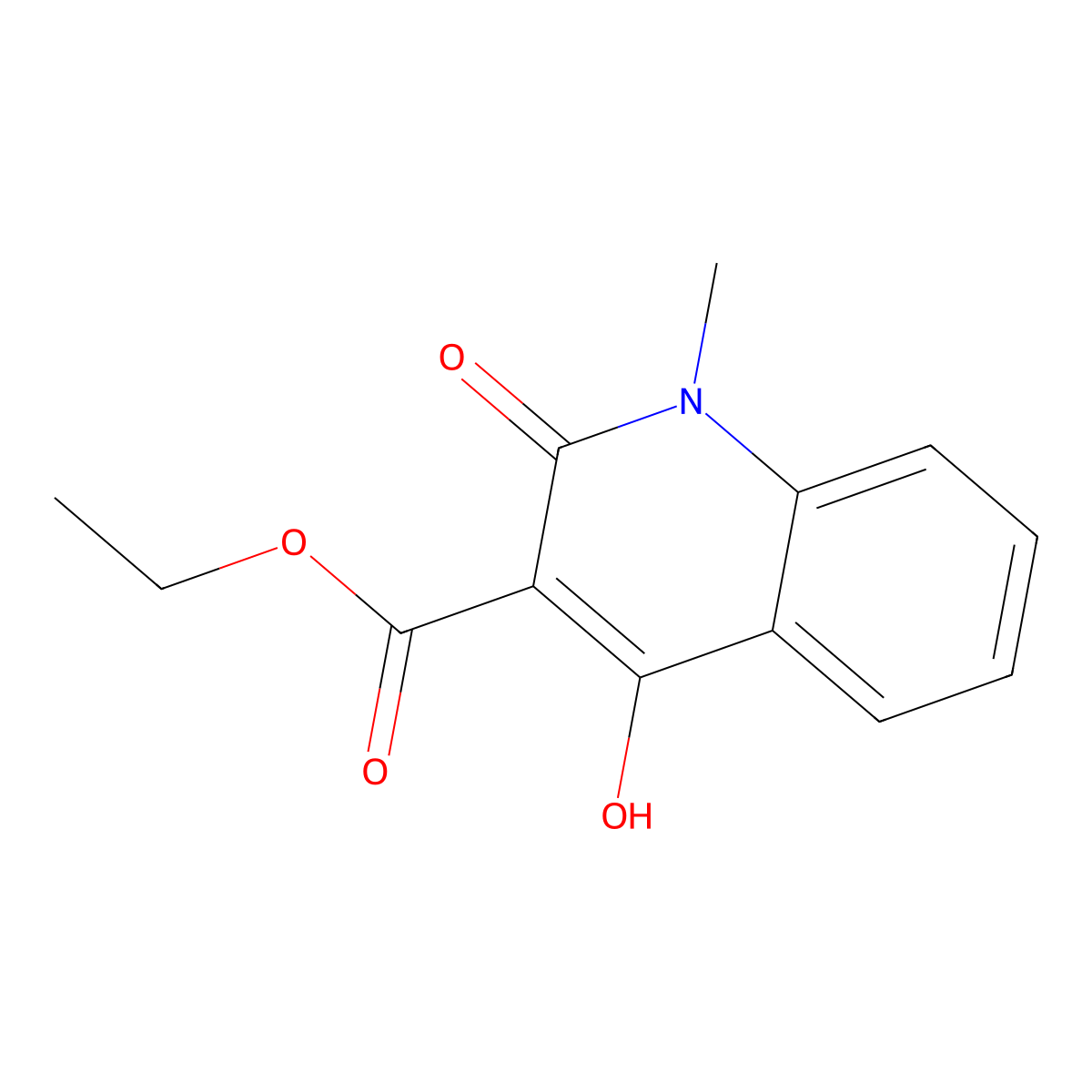 3-Quinolinecarboxylic acid, 1,2-dihydro-4-hydroxy-1-methyl-2-oxo-, ethyl ester molecular structure, CAS 57513-54-9