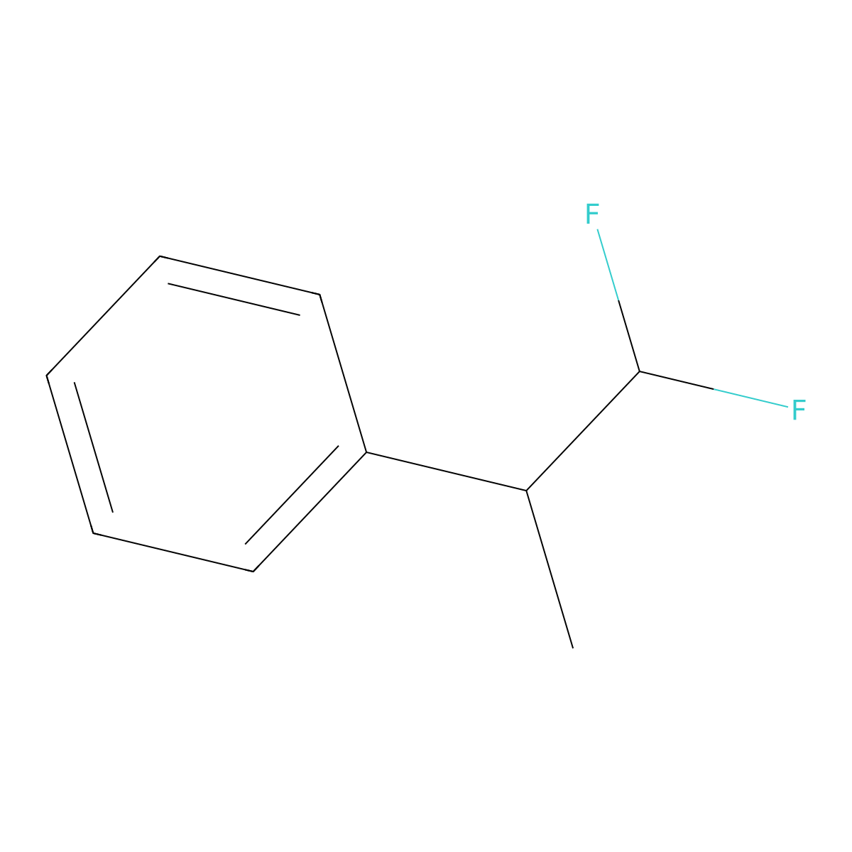 (1,1-Difluoropropan-2-yl)benzene molecular structure, CAS 57514-09-7