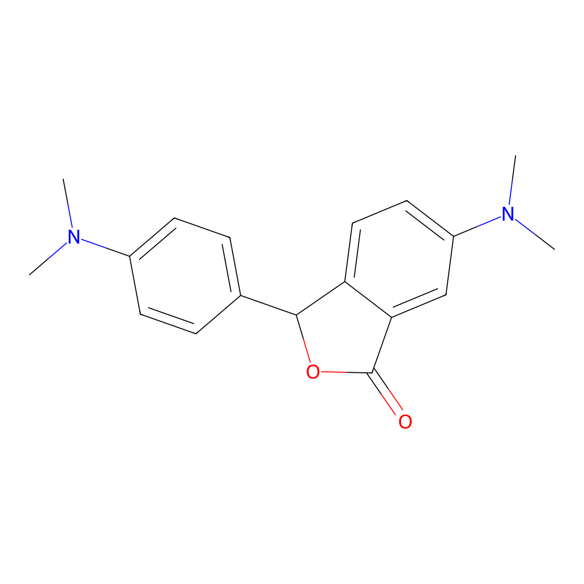 1(3H)-Isobenzofuranone, 6-(dimethylamino)-3-[4-(dimethylamino)phenyl]- molecular structure, CAS 57515-95-4