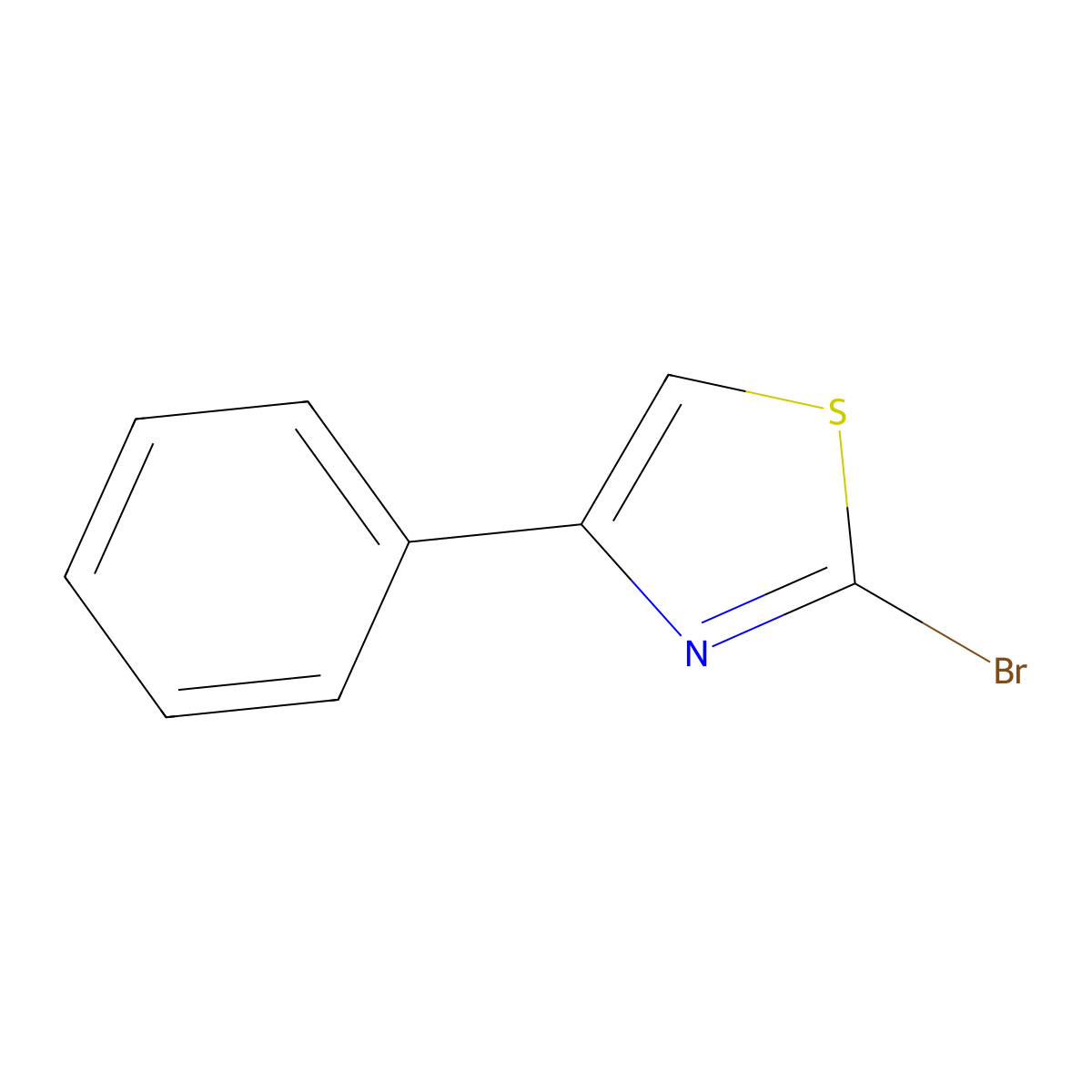 2-Bromo-4-phenyl-1,3-thiazole molecular structure, CAS 57516-16-2