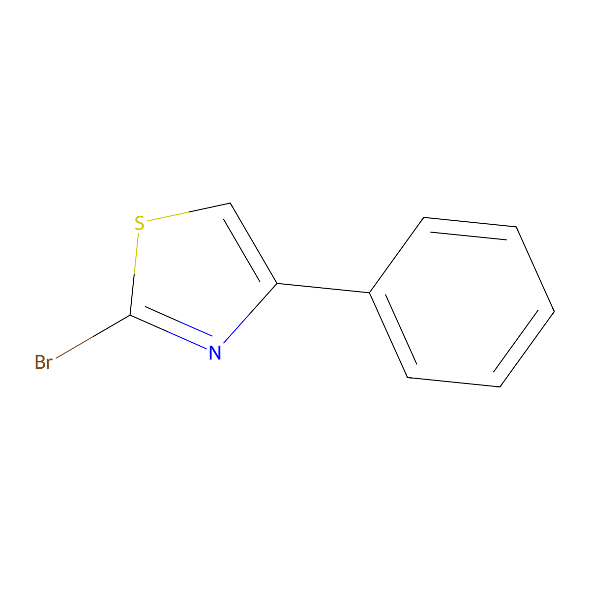 2-Bromo-4-phenyl-1,3-thiazole molecular structure, CAS 57516-16-2