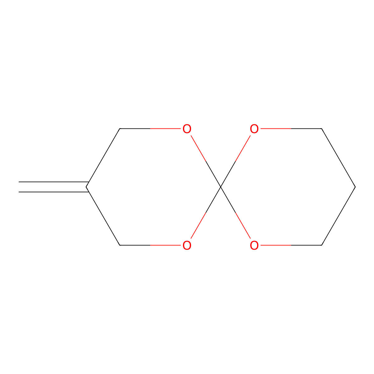 1,5,7,11-Tetraoxaspiro[5.5]undecane, 3-methylene- molecular structure, CAS 57516-73-1