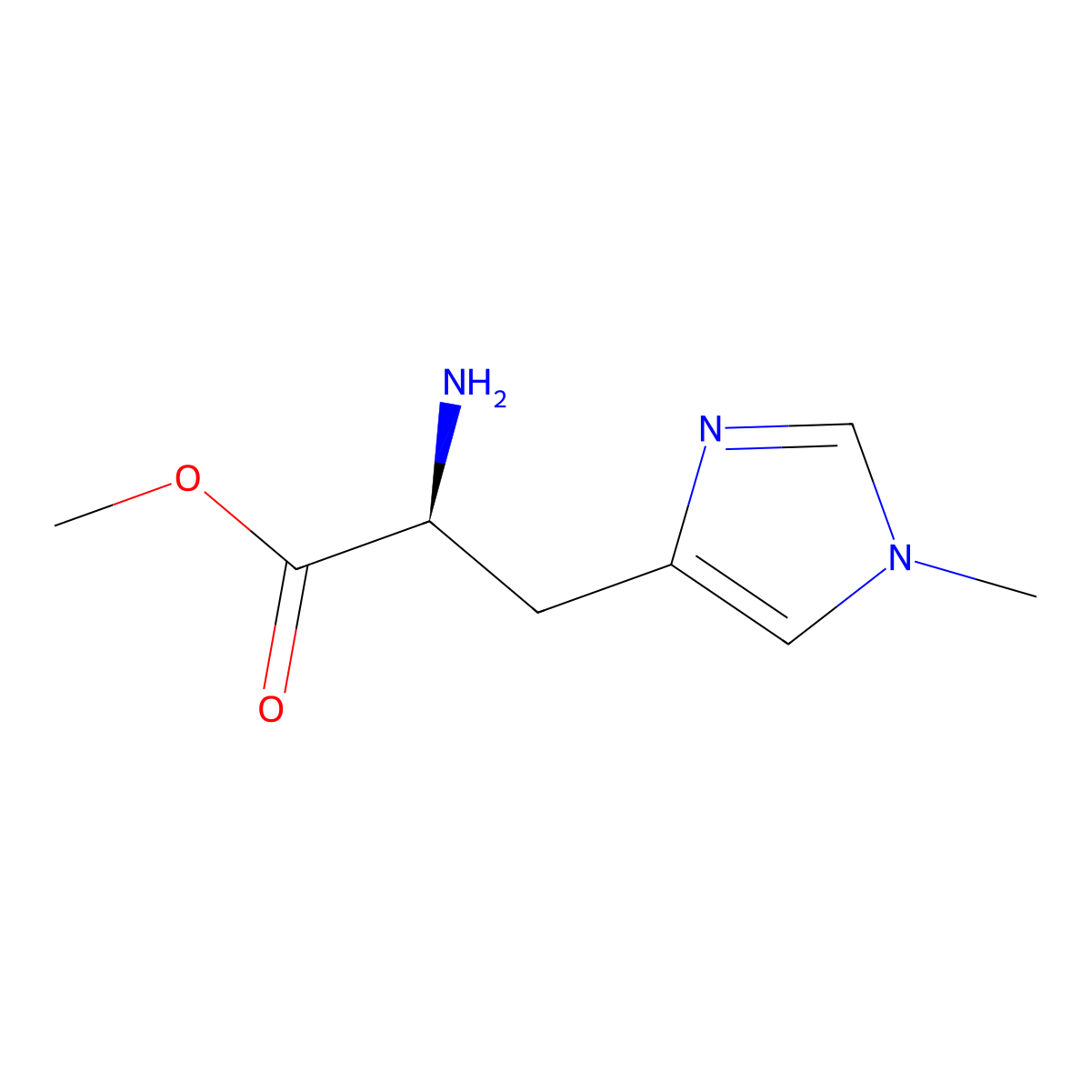 N'-Methyl-L-histidine methyl ester molecular structure, CAS 57519-09-2