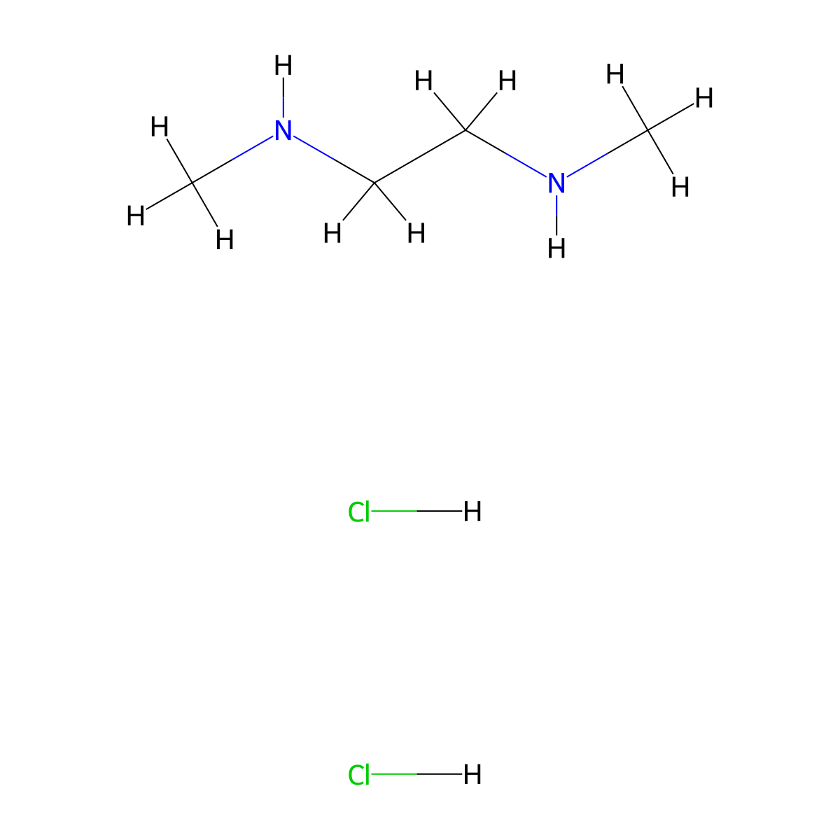 N,N'-Dimethylethane-1,2-diamine dihydrochloride molecular structure, CAS 5752-40-9