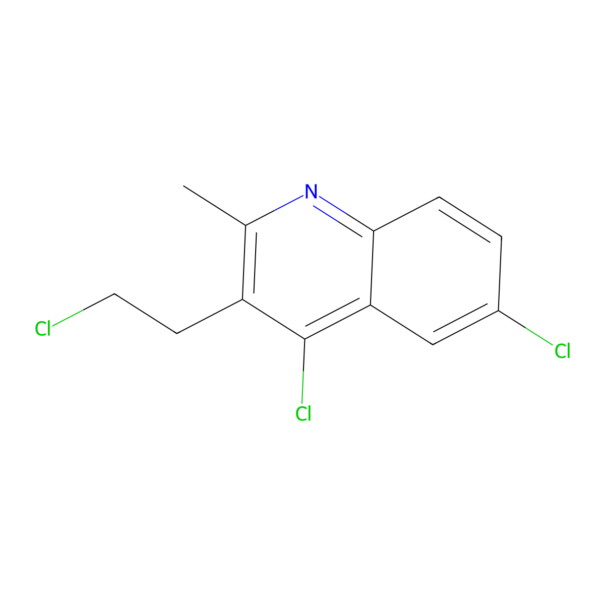 4,6-Dichloro-3-(2-chloroethyl)-2-methylquinoline molecular structure, CAS 57521-14-9