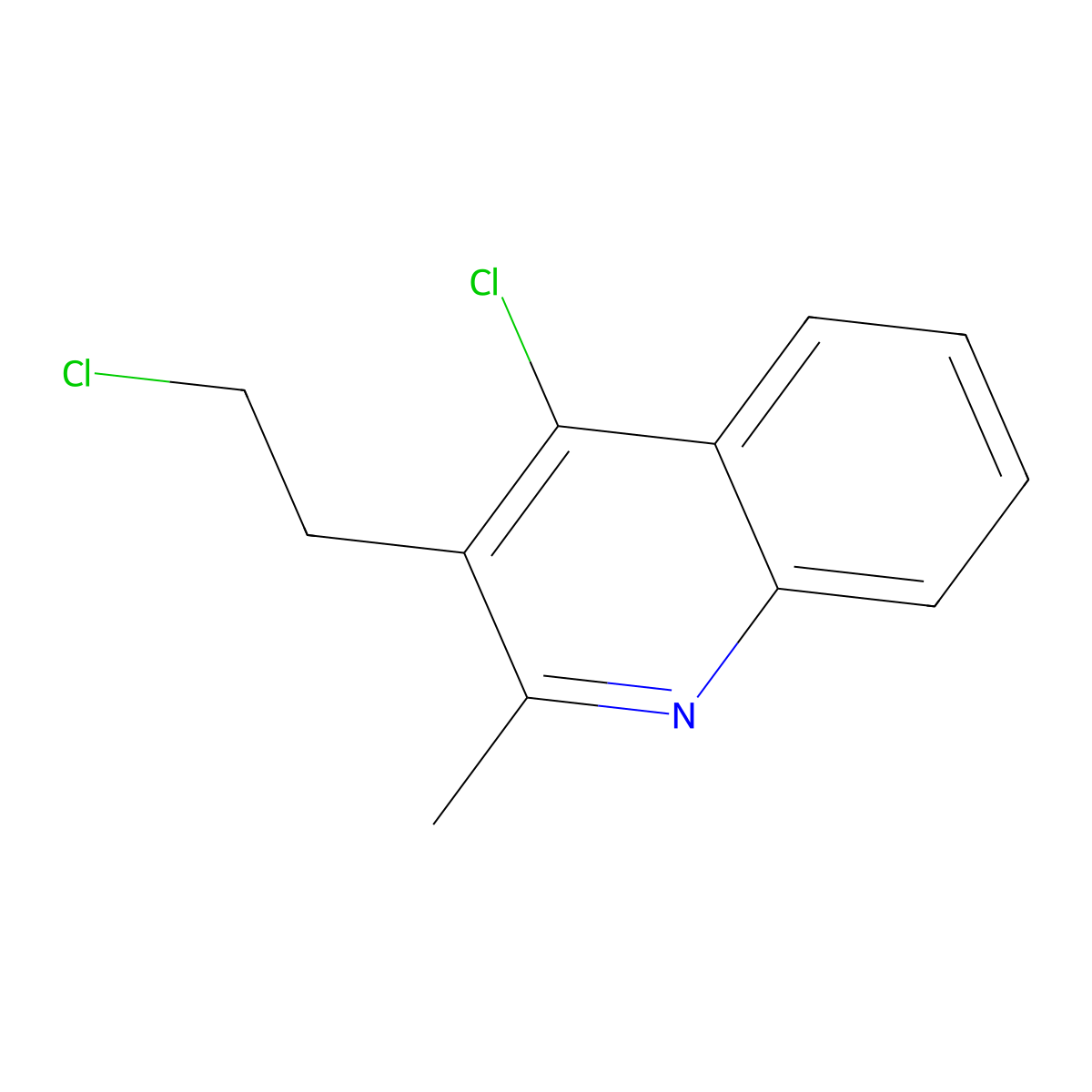 4-Chloro-3-(2-chloroethyl)-2-methylquinoline molecular structure, CAS 57521-15-0