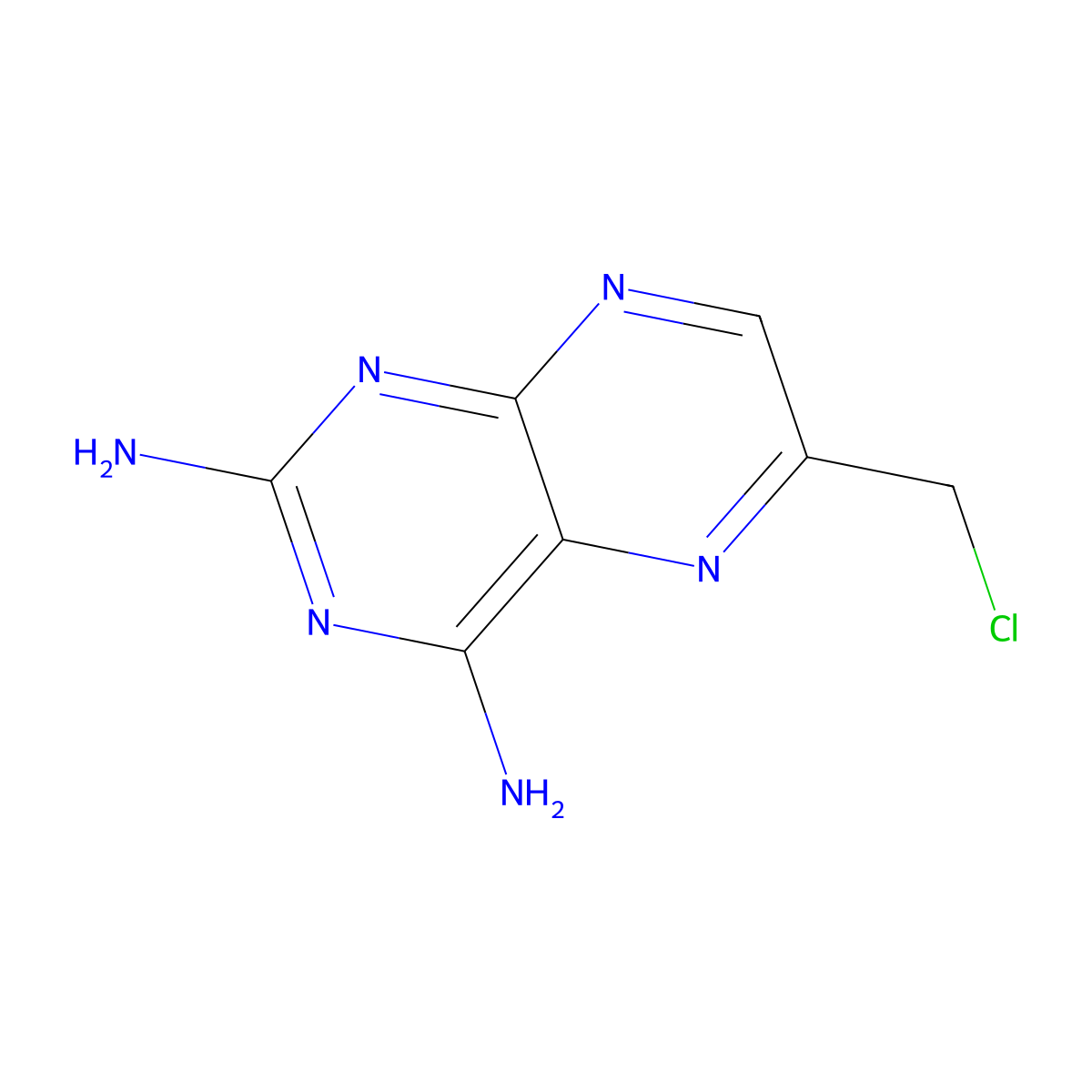 2,4-Diamino-6-chloromethylpteridine molecular structure, CAS 57521-63-8