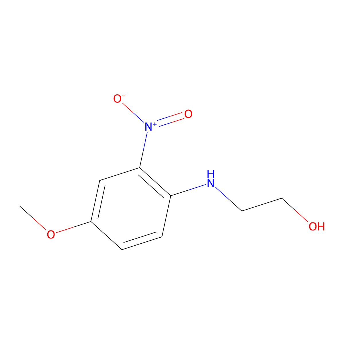 Ethanol, 2-((4-methoxy-2-nitrophenyl)amino)- molecular structure, CAS 57524-53-5