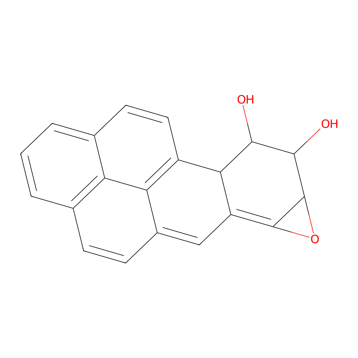 Benzo(10,11)chryseno(1,2-b)oxirene-8,9-diol, 6b,7a,8,9-tetrahydro- molecular structure, CAS 57525-54-9