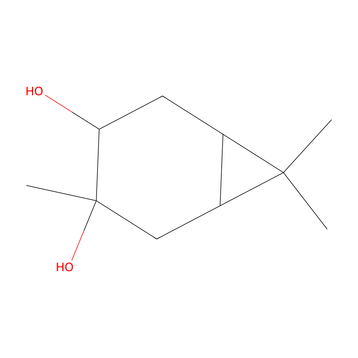 3,7,7-Trimethylbicyclo[4.1.0]heptane-3,4-diol molecular structure, CAS 57526-47-3