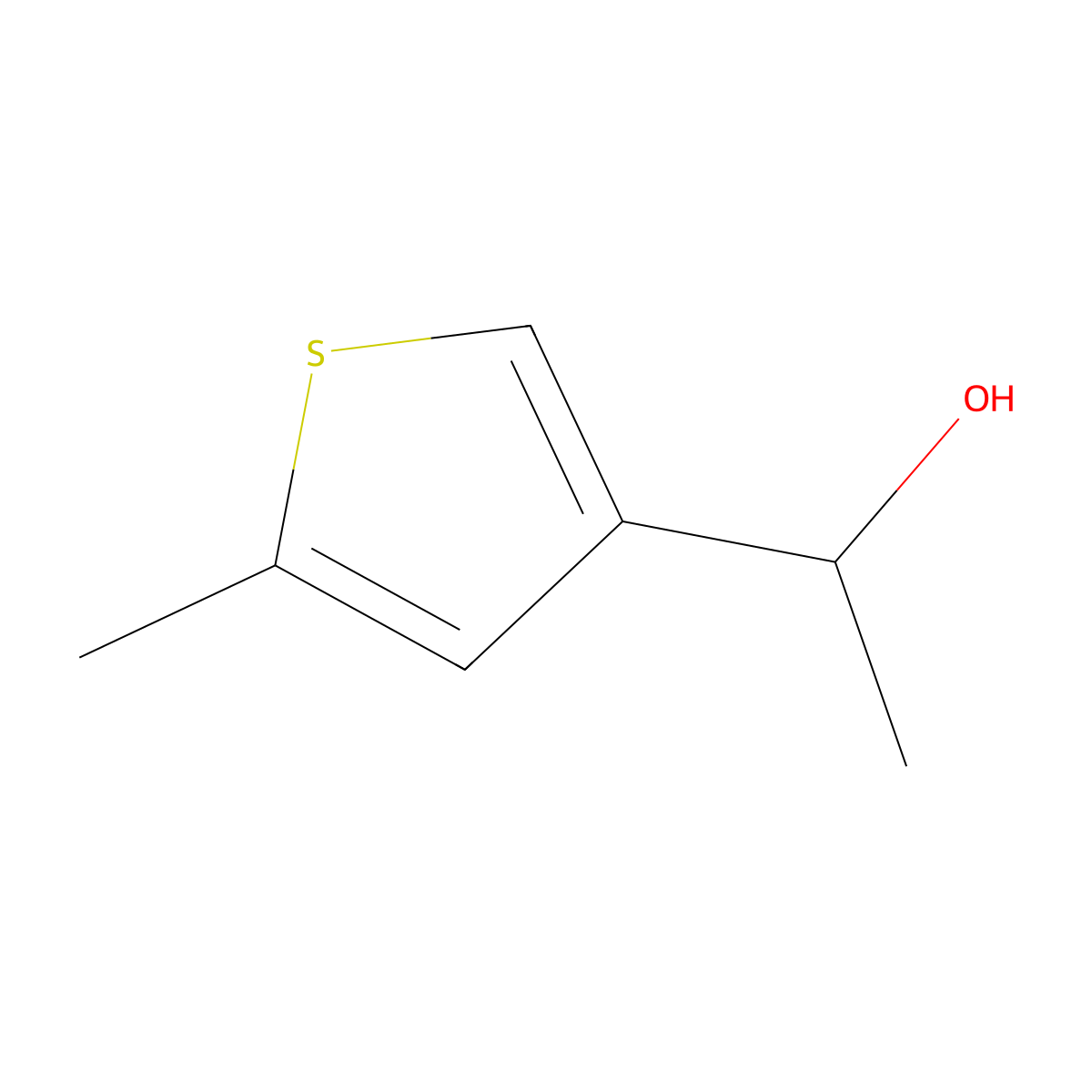 alpha,5-Dimethyl-3-thiophenemethanol molecular structure, CAS 57527-87-4