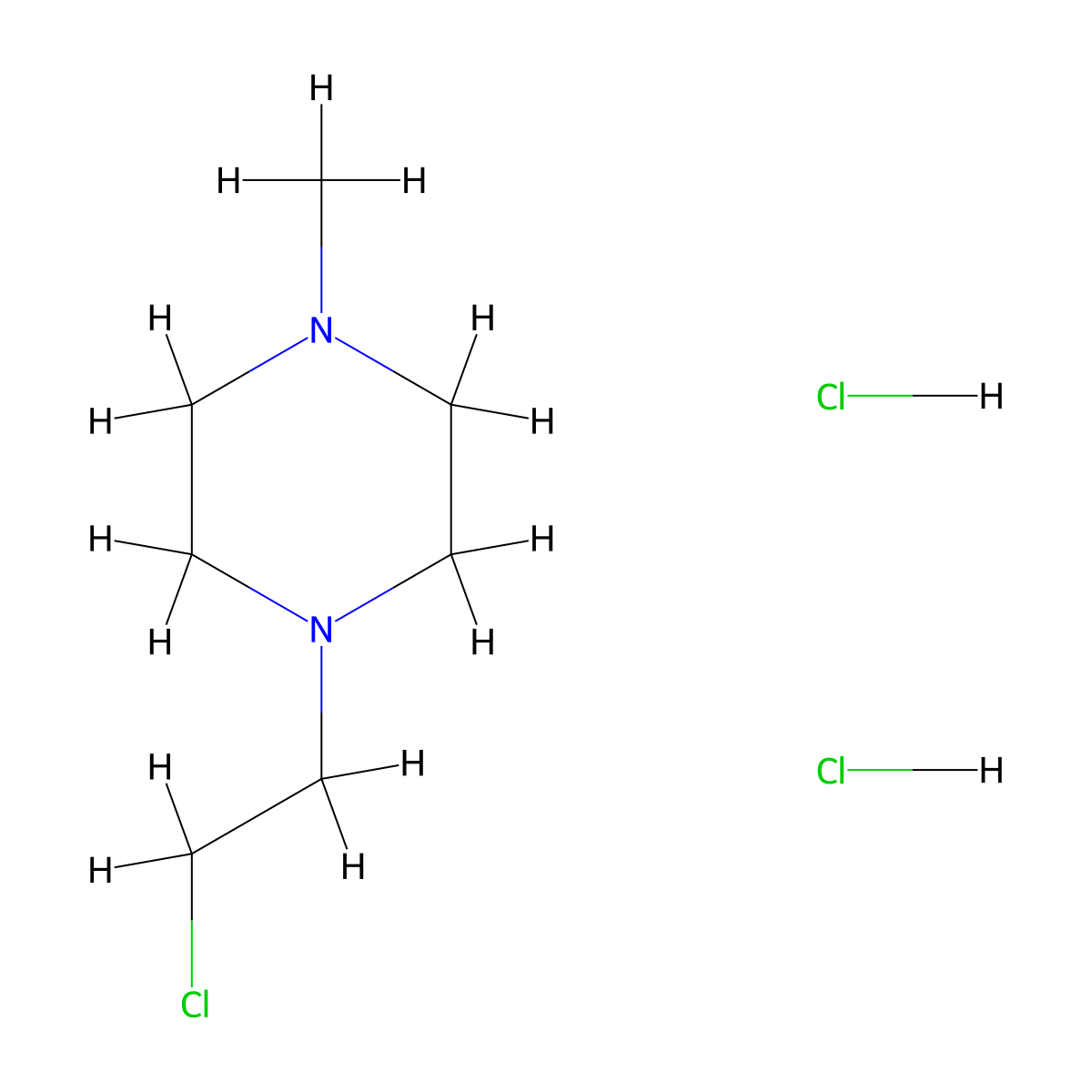 1-(2-Chloroethyl)-4-methylpiperazine dihydrochloride molecular structure, CAS 5753-26-4