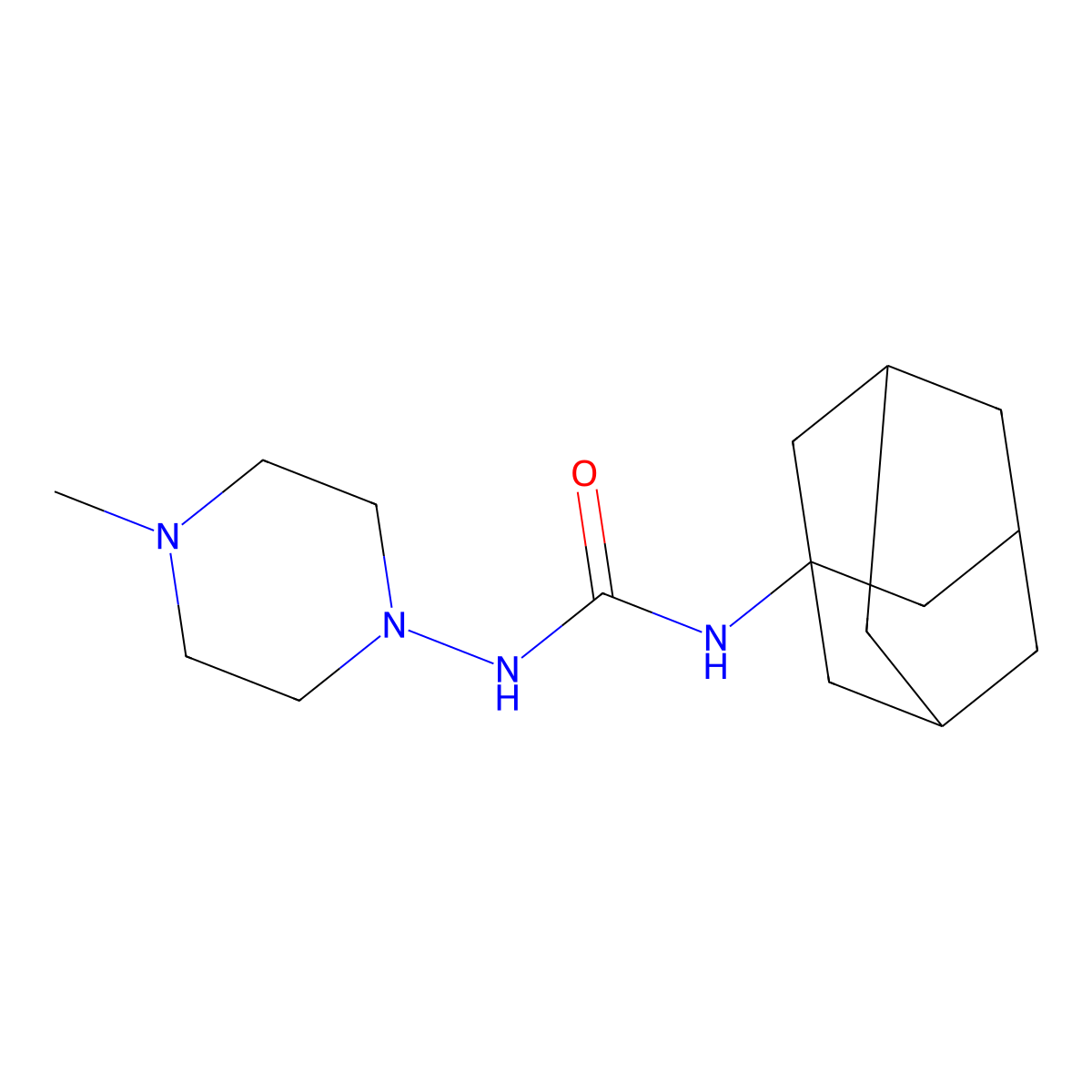 1-(1-Adamantyl)-3-(4-methylpiperazin-1-yl)urea molecular structure, CAS 5753-86-6