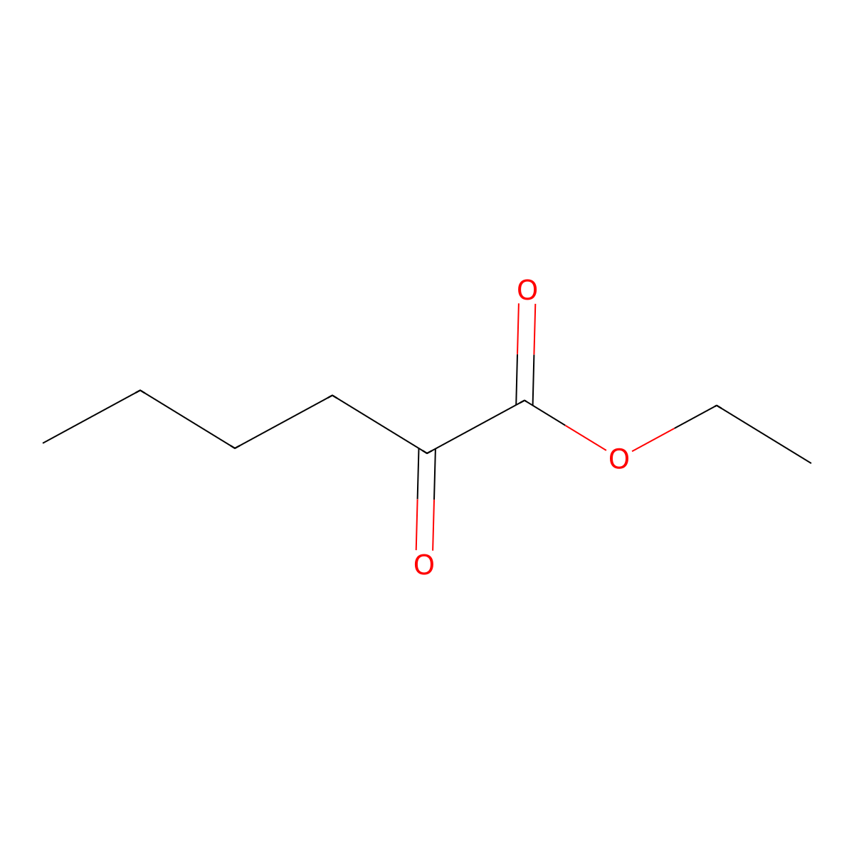 Ethyl 2-oxohexanoate molecular structure, CAS 5753-96-8